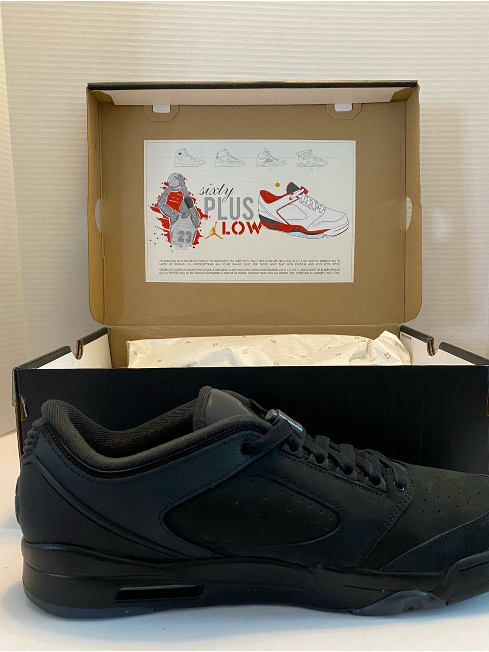 *NEW* Men NIKE Air Jordan Sixty Plus Low Black/Smoke Gray (IH2047 002) Size 14